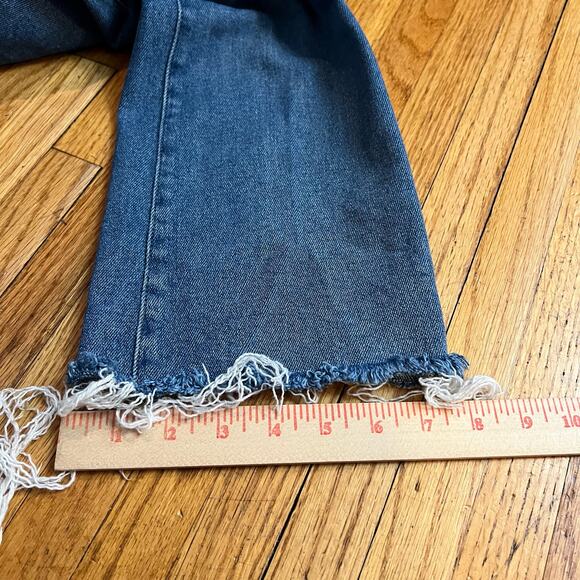 Madewell Jeans Womens 26 Cali Demi Boot Blue Denim Raw Hem - Picture 12 of 12